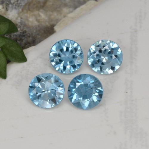 2.00캐럿 천연 딥 마야 블루 지르콘 보석, 라운드 컷, 4.38 mm, VVS-VS