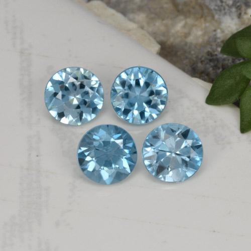 2.00캐럿 천연 딥 마야 블루 지르콘 보석, 라운드 컷, 4.38 mm, VVS-VS