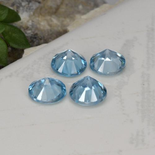 2.00캐럿 천연 딥 마야 블루 지르콘 보석, 라운드 컷, 4.38 mm, VVS-VS