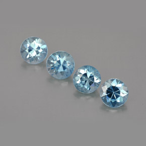 캐럿 천연 블루 지르콘 보석, 라운드 컷, 4.69 mm, VVS-VS