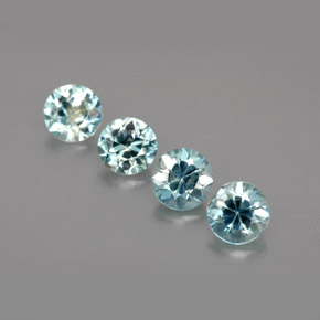 캐럿 천연 블루 지르콘 보석, 라운드 컷, 4.50 mm, VS
