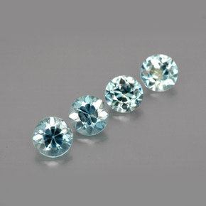 캐럿 천연 블루 지르콘 보석, 라운드 컷, 4.50 mm, VS