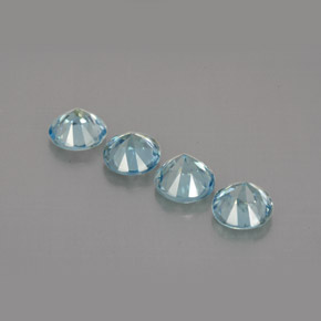 캐럿 천연 블루 지르콘 보석, 라운드 컷, 4.50 mm, VS