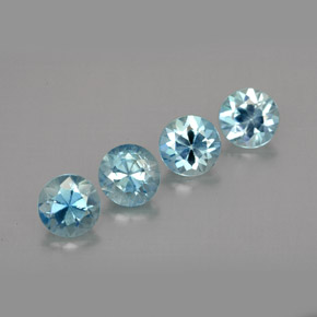 캐럿 천연 블루 지르콘 보석, 라운드 컷, 4.56 mm, VVS