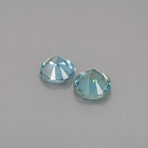 캐럿 천연 블루 지르콘 보석, 라운드 컷, 4.46 mm, VVS-VS