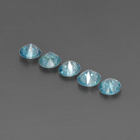 캐럿 천연 블루 지르콘 보석, 라운드 컷, 4.29 mm, VVS-VS