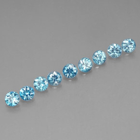 캐럿 천연 블루 지르콘 보석, 라운드 컷, 3.75 mm, VVS-VS