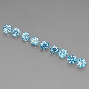 캐럿 천연 블루 지르콘 보석, 라운드 컷, 3.75 mm, VVS-VS