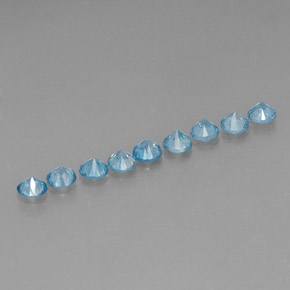 캐럿 천연 블루 지르콘 보석, 라운드 컷, 3.75 mm, VVS-VS