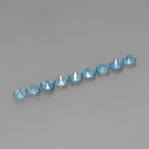 캐럿 천연 블루 지르콘 보석, 라운드 컷, 3.31 mm, VS