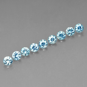 캐럿 천연 블루 지르콘 보석, 라운드 컷, 3.78 mm, VVS