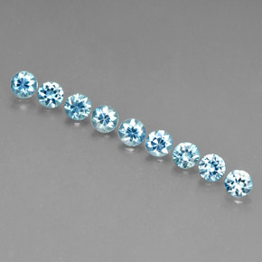 캐럿 천연 블루 지르콘 보석, 라운드 컷, 3.78 mm, VVS