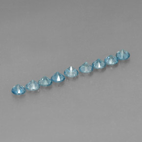 캐럿 천연 블루 지르콘 보석, 라운드 컷, 3.78 mm, VVS