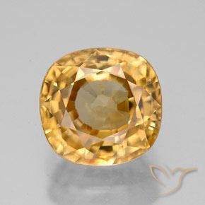 8.07ct 자연스러운 미디엄 골드 지르콘, 방석, VVS-VS
