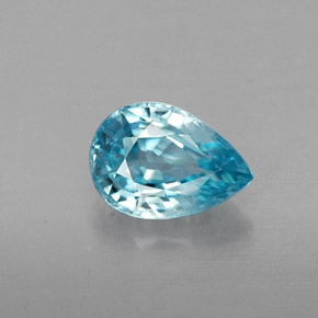 1.08캐럿 천연 블루 지르콘, 배 모양, 7.1×5 mm, VVS-VS