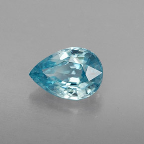 1.08캐럿 천연 블루 지르콘, 배 모양, 7.1×5 mm, VVS-VS