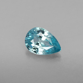 0.86캐럿 천연 블루 지르콘, 배 모양, 6.9×4.8 mm, VVS