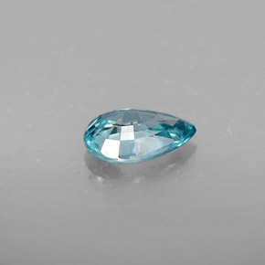 0.86캐럿 천연 블루 지르콘, 배 모양, 6.9×4.8 mm, VVS