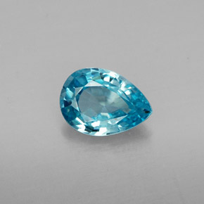 0.85캐럿 천연 블루 지르콘, 배 모양, 6.8×4.9 mm, VVS