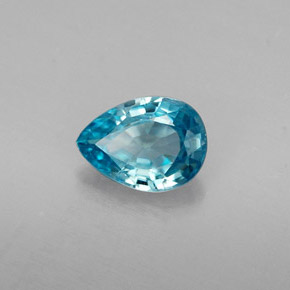0.85캐럿 천연 블루 지르콘, 배 모양, 6.8×4.9 mm, VVS