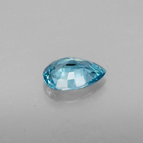 0.85캐럿 천연 블루 지르콘, 배 모양, 6.8×4.9 mm, VVS