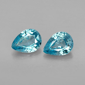 캐럿 천연 블루 지르콘 보석, 배 모양, 6.7×5 mm, VVS