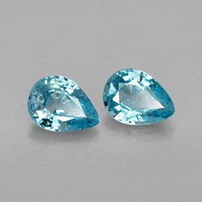캐럿 천연 블루 지르콘 보석, 배 모양, 6.7×5 mm, VVS