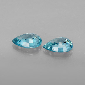 캐럿 천연 블루 지르콘 보석, 배 모양, 6.7×5 mm, VVS