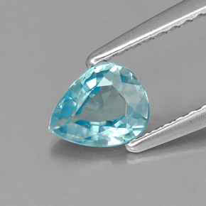 0.78캐럿 천연 블루 지르콘, 배 모양, 6.2×5 mm, IF