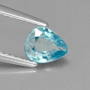 0.78캐럿 천연 블루 지르콘, 배 모양, 6.2×5 mm, IF