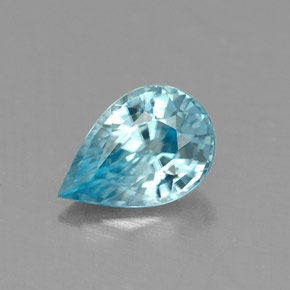 0.91캐럿 천연 블루 지르콘, 배 모양, 7×4.8 mm, IF