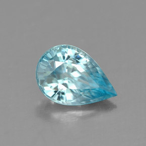 0.91캐럿 천연 블루 지르콘, 배 모양, 7×4.8 mm, IF