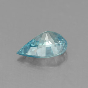 0.91캐럿 천연 블루 지르콘, 배 모양, 7×4.8 mm, IF