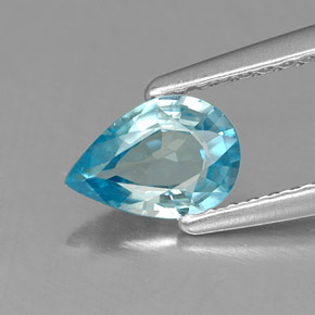 0.69캐럿 천연 블루 지르콘, 배 모양, 7×4.8 mm, VVS