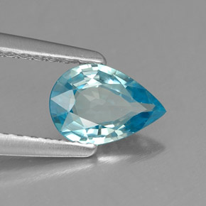 0.69캐럿 천연 블루 지르콘, 배 모양, 7×4.8 mm, VVS