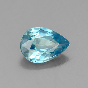 0.98캐럿 천연 블루 지르콘, 배 모양, 7×5 mm, VVS