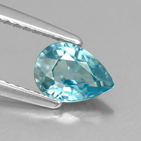 0.99캐럿 천연 블루 지르콘, 배 모양, 7×5 mm, VVS