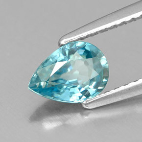 0.99캐럿 천연 블루 지르콘, 배 모양, 7×5 mm, VVS