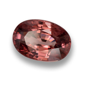 3.83캐럿 천연 딥 와인 레드 지르콘, 타원형 컷, 10.7×7.4 mm, VVS