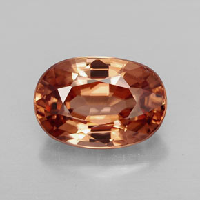 3.73캐럿 천연 로즈 오렌지 지르콘, 타원형 컷, 9.9×6.8 mm, VVS
