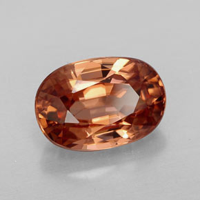 3.73캐럿 천연 로즈 오렌지 지르콘, 타원형 컷, 9.9×6.8 mm, VVS