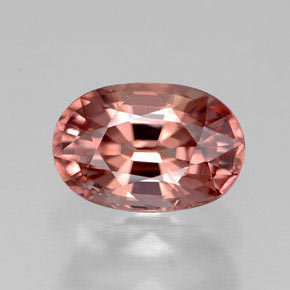 3.41캐럿 천연 로즈 오렌지 지르콘, 타원형 컷, 9.7×6.6 mm, VVS-VS