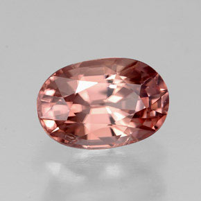 3.41캐럿 천연 로즈 오렌지 지르콘, 타원형 컷, 9.7×6.6 mm, VVS-VS