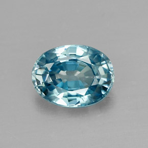 1.25캐럿 천연 블루 지르콘, 타원형 컷, 7×5.2 mm, VVS
