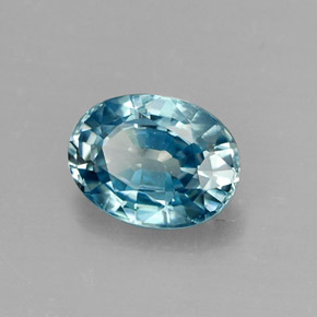 1.25캐럿 천연 블루 지르콘, 타원형 컷, 7×5.2 mm, VVS