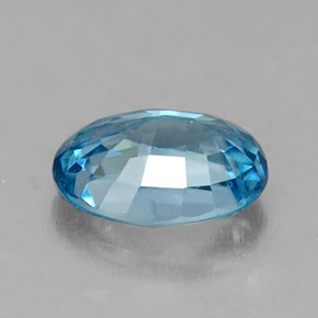 1.36캐럿 천연 블루 지르콘, 타원형 컷, 7.2×5.2 mm, VS
