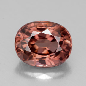 4.85캐럿 천연 핑크 로즈 지르콘, 타원형 컷, 10.1×8.1 mm, VVS-VS