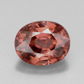 4.49캐럿 천연 오렌지 로즈 지르콘, 타원형 컷, 10×8.1 mm, IF