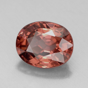 4.49캐럿 천연 오렌지 로즈 지르콘, 타원형 컷, 10×8.1 mm, IF