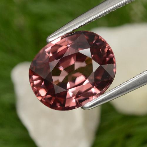 4.42캐럿 천연 스칼렛 레드 톤 지르콘, 타원형 컷, 10×8.1 mm, VVS